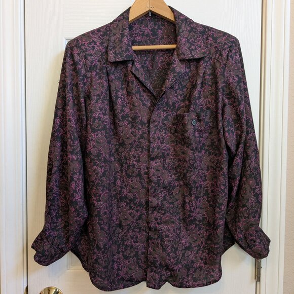 Hand Crafted Purple Floral Midi Skirt and Blouse Set - Picture 3 of 12